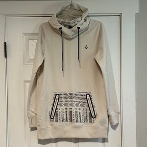 Women’s Volcom Cream and Black Tower Hoodie